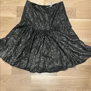 Diane Von Furstenberg gunmetal Textured A-Line Skirt